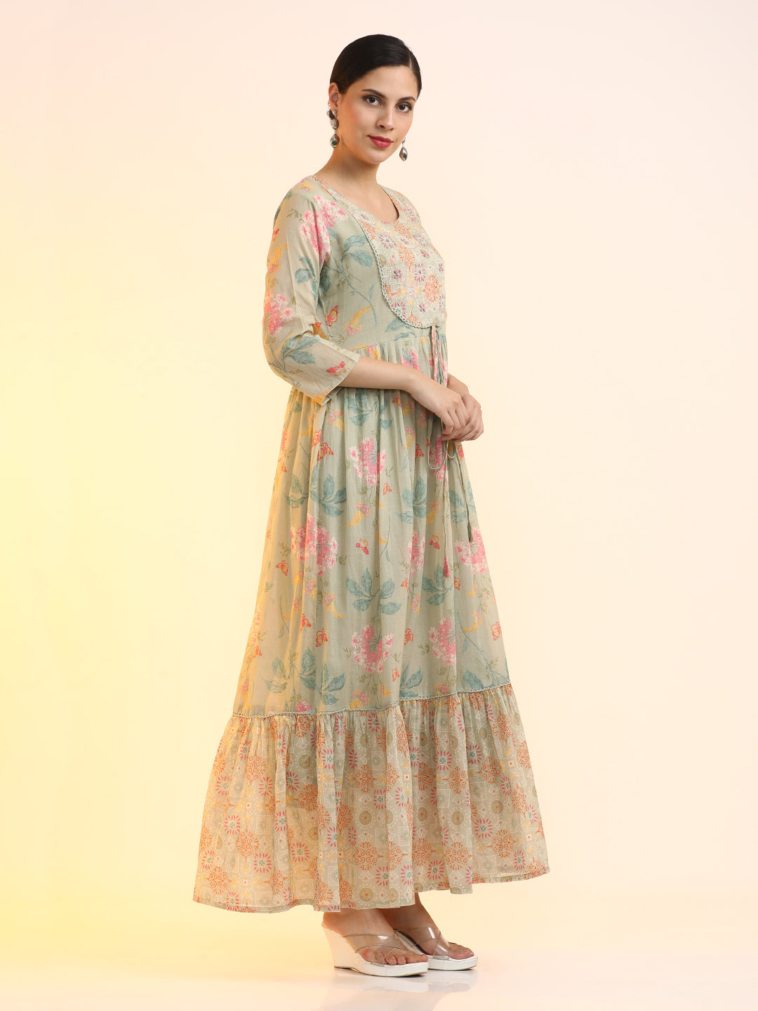 Embroidered Pure Cotton Floral Dress