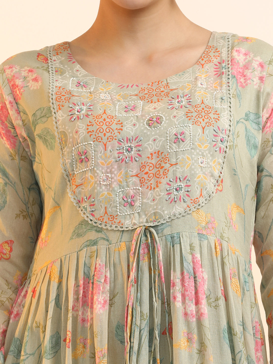 Embroidered Pure Cotton Floral Dress