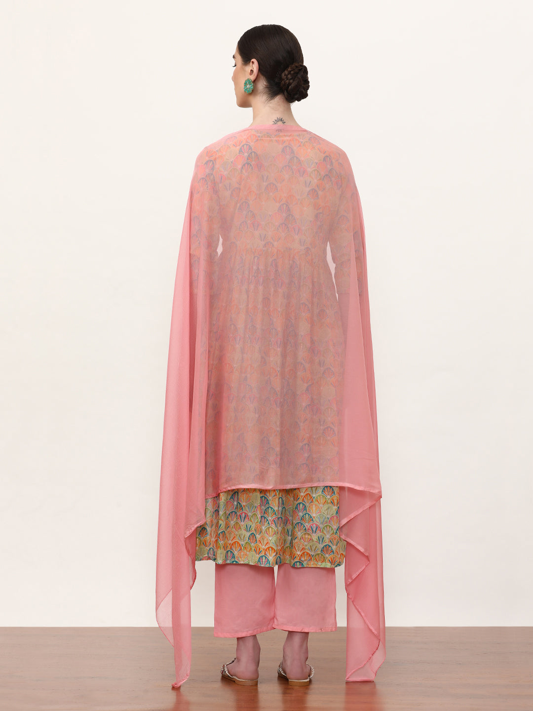 Embroidered Pure Cotton Floral Kurta Sets With Dupatta