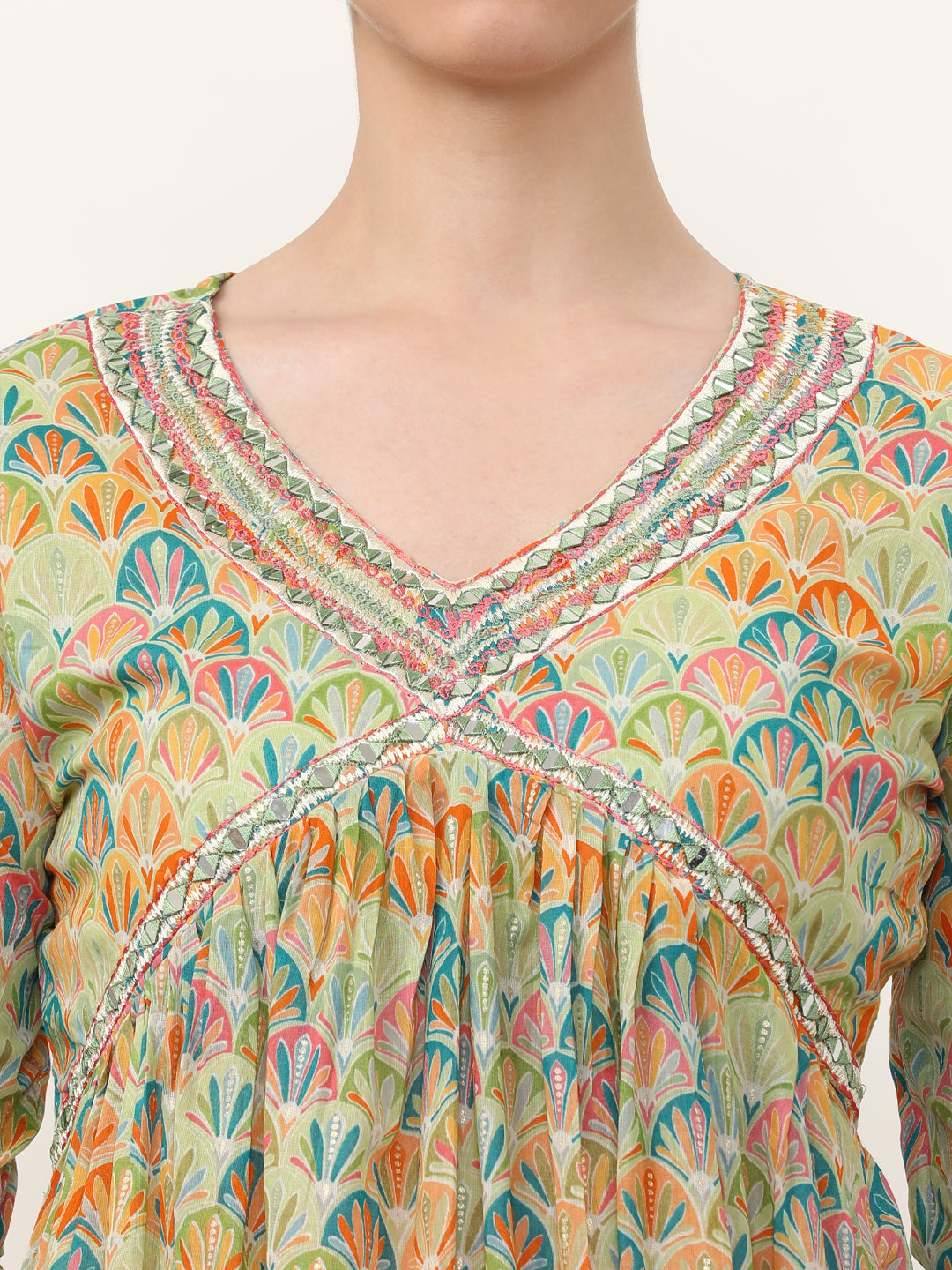 Embroidered Pure Cotton Floral Kurta Sets With Dupatta