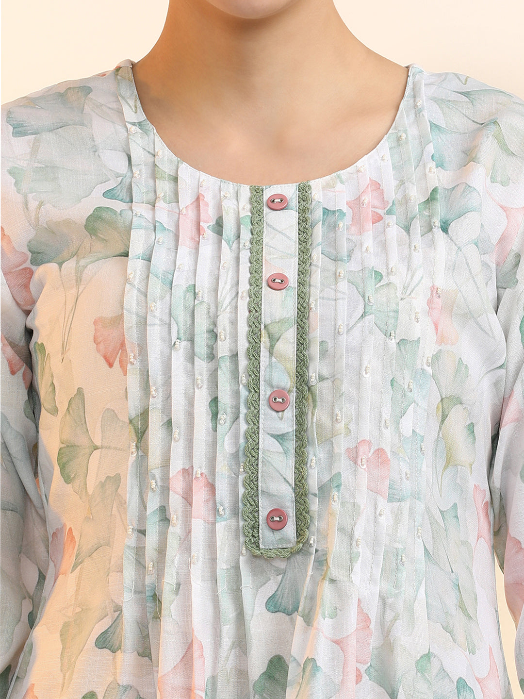 Embroidered Linen Floral Kurta Sets With Dupatta