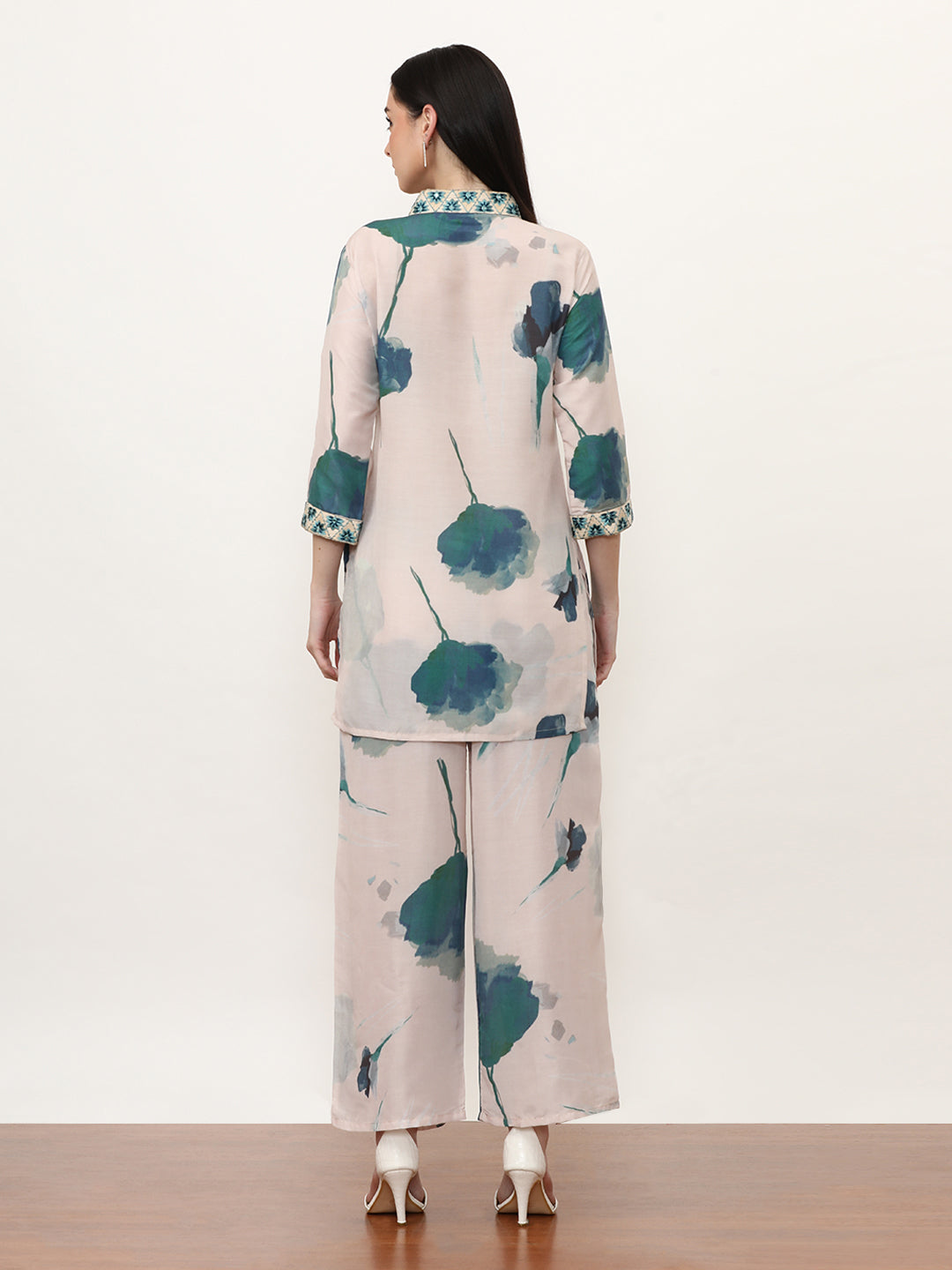 Embroidered Cotton Blend Floral Co-Ords