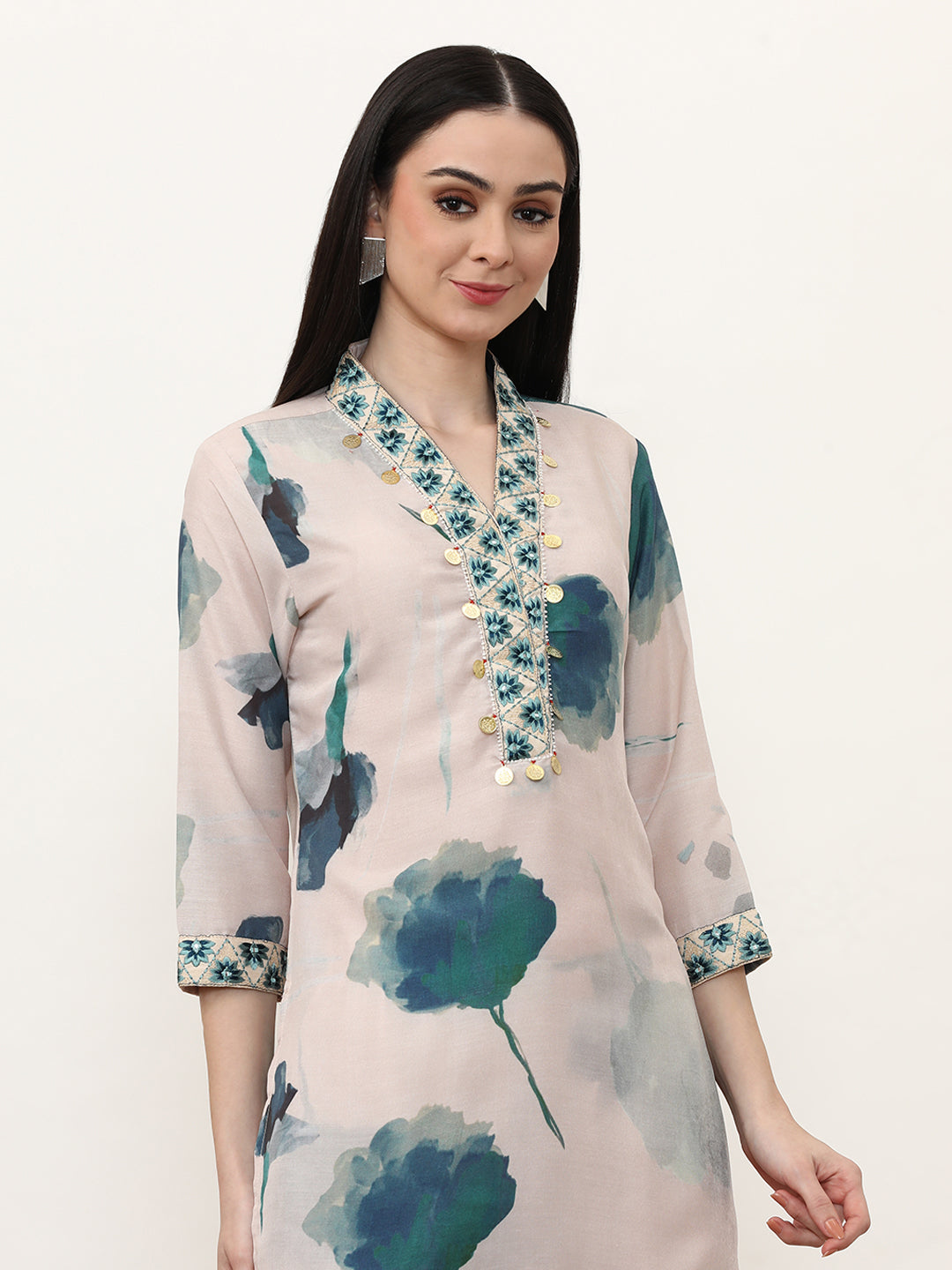 Embroidered Cotton Blend Floral Co-Ords