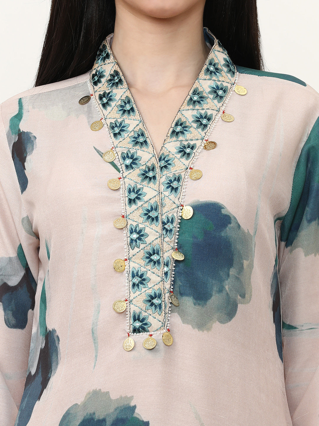 Embroidered Cotton Blend Floral Co-Ords