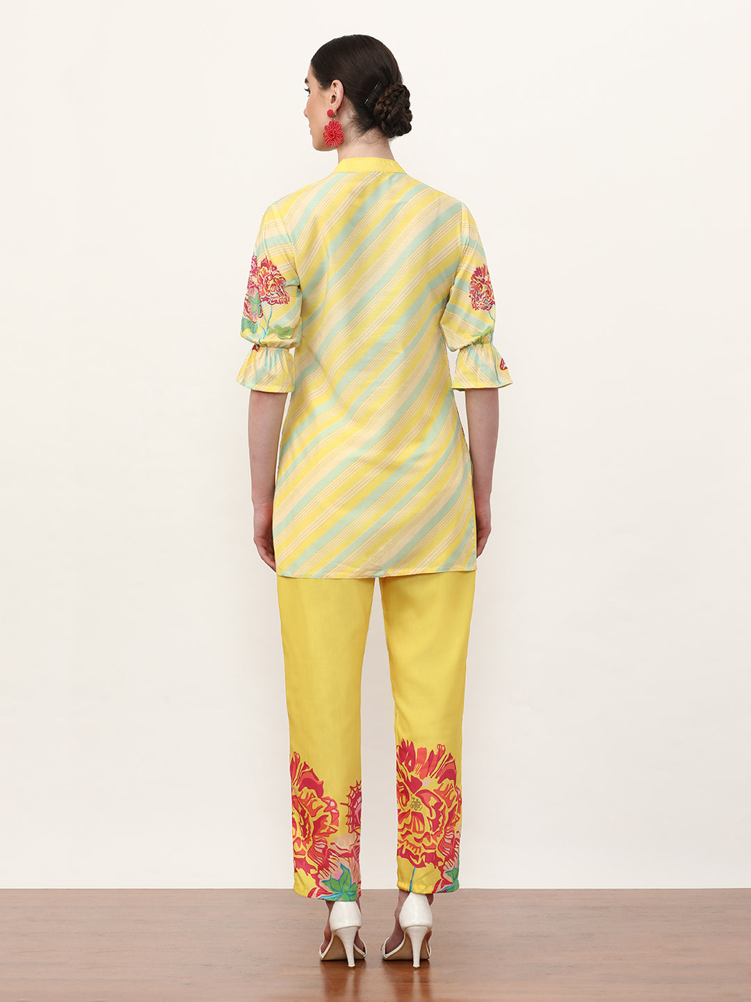 Embroidered Cotton Blend Floral Co-Ords