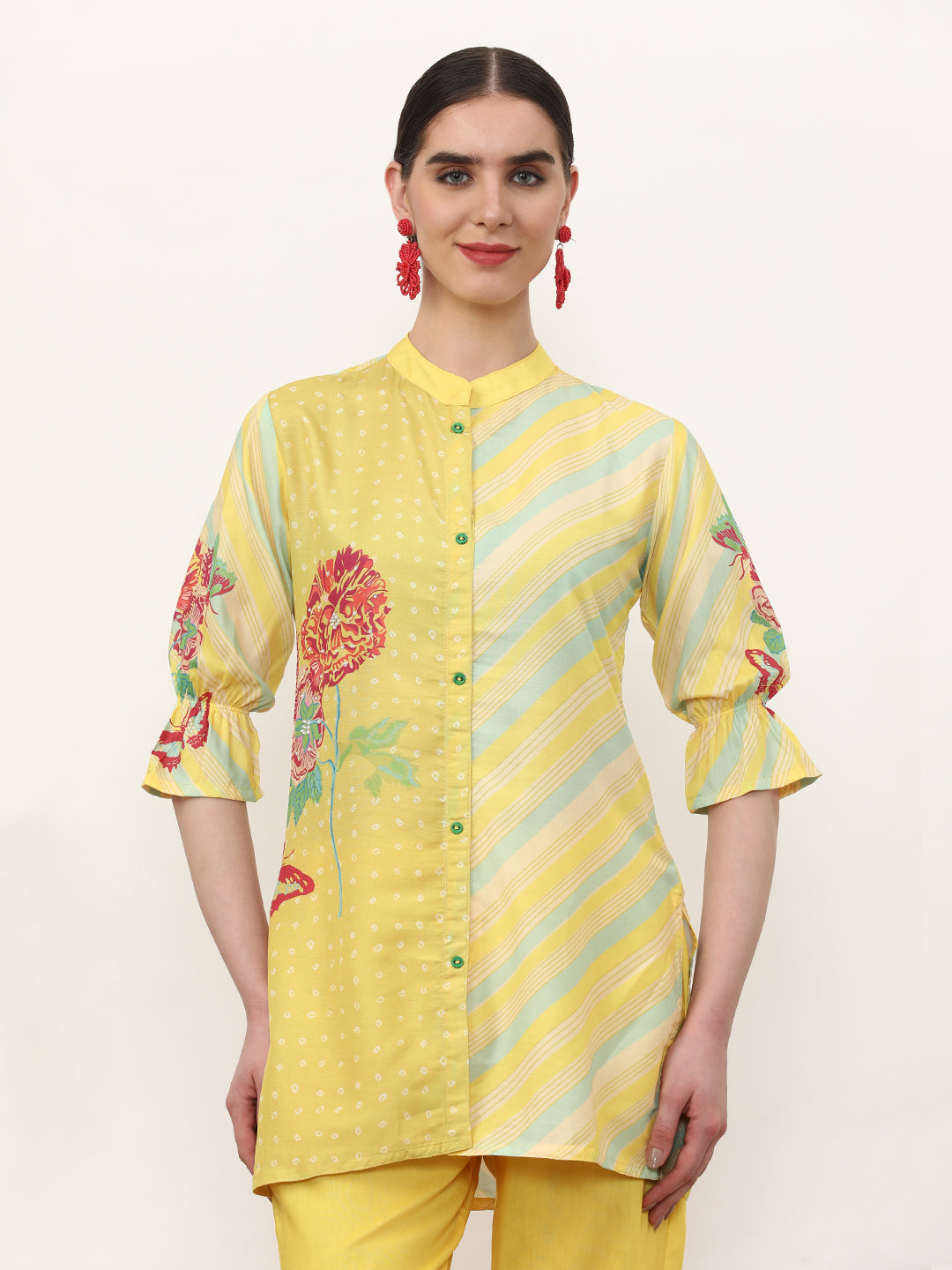 Embroidered Cotton Blend Floral Co-Ords