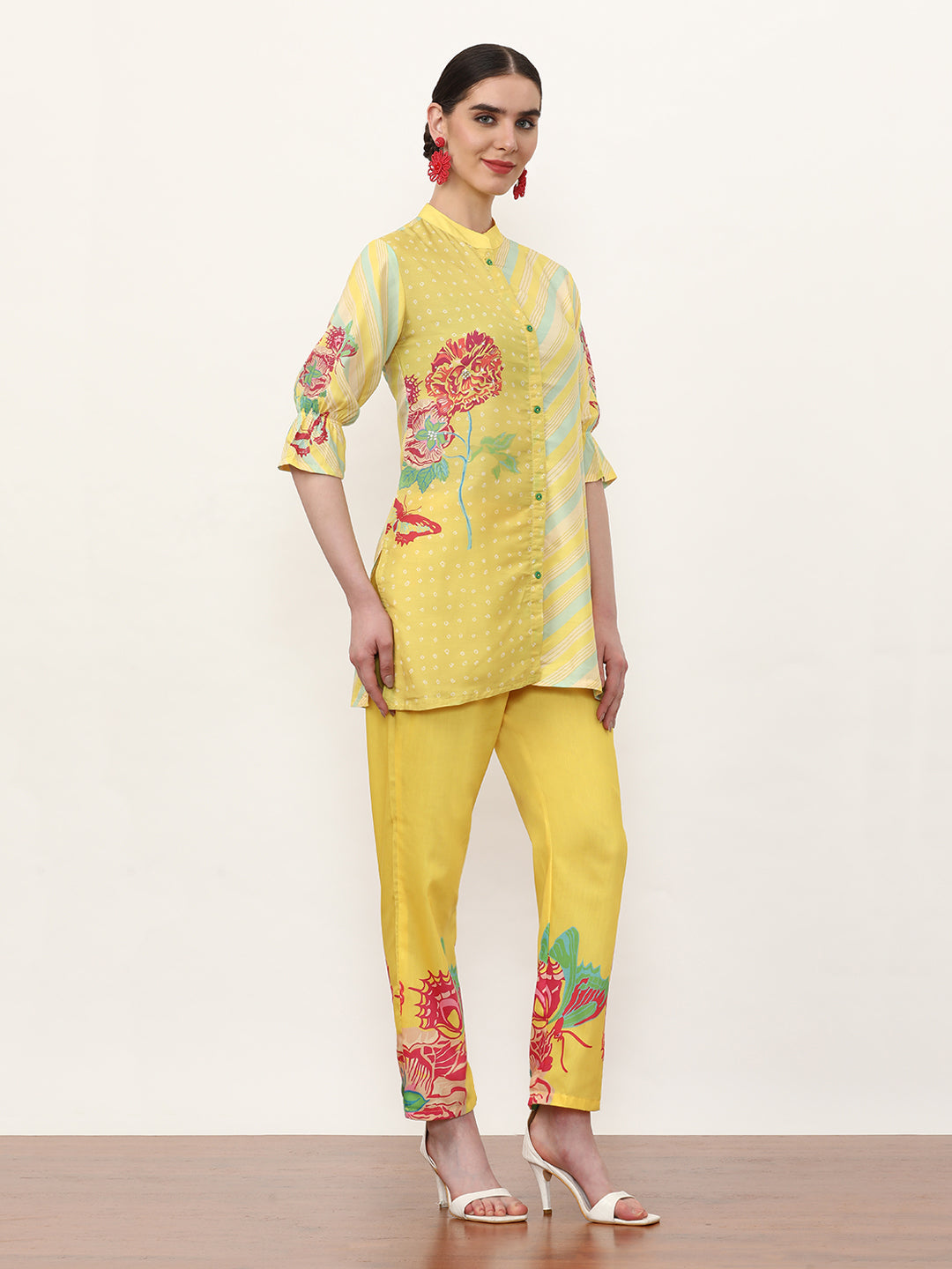 Embroidered Cotton Blend Floral Co-Ords