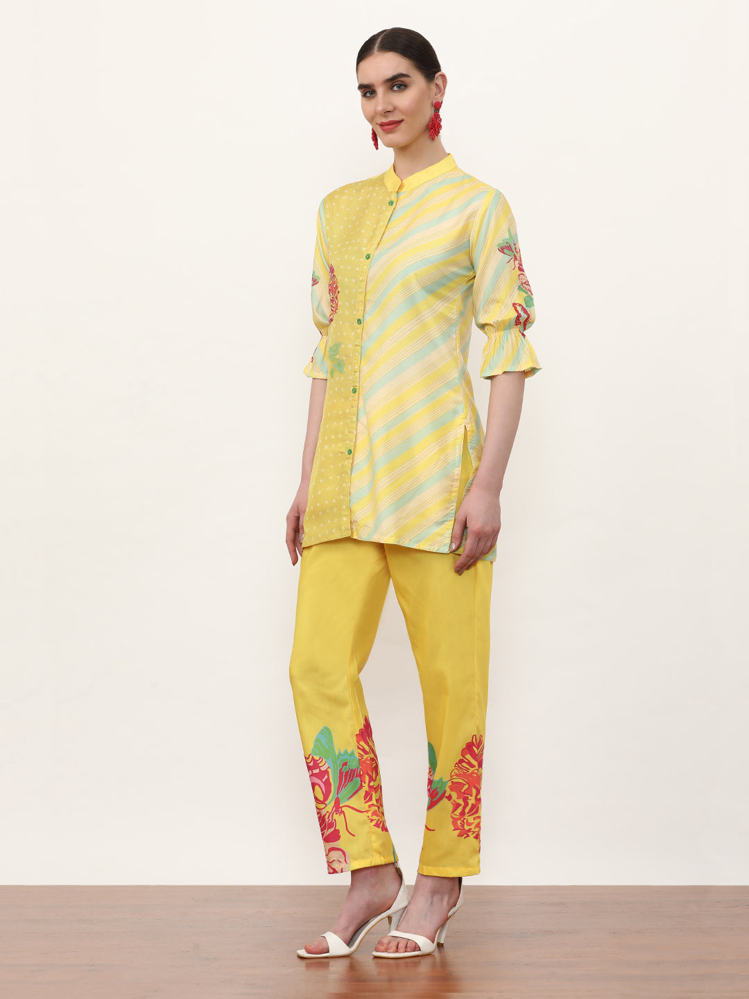 Embroidered Cotton Blend Floral Co-Ords