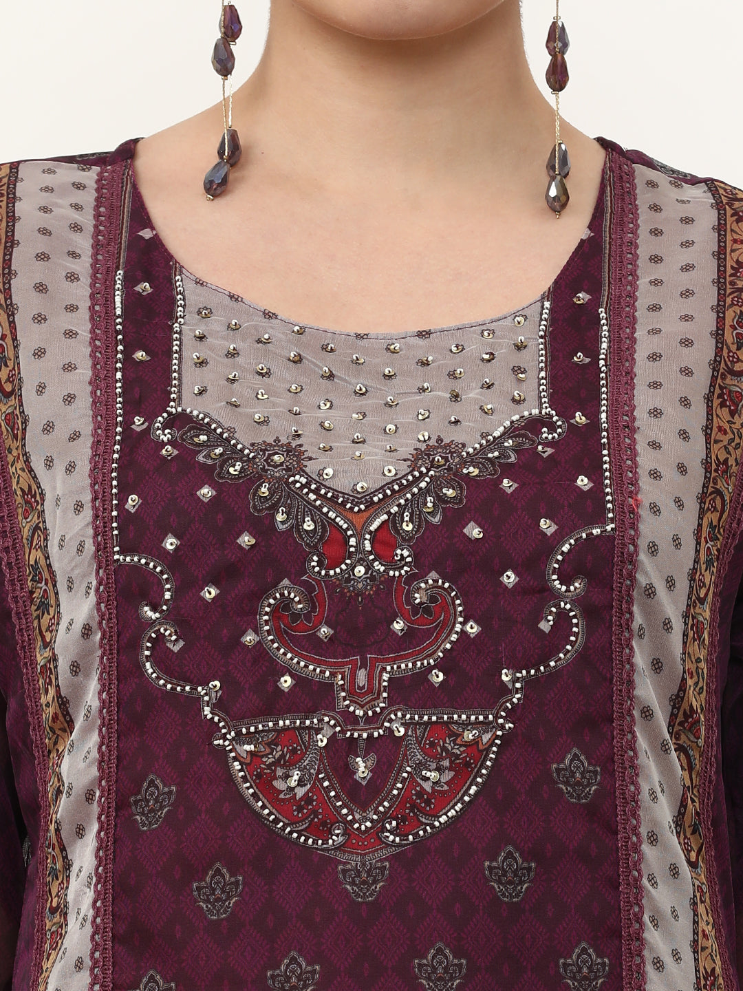 Embroidered Organza Floral Kurta Sets With Dupatta