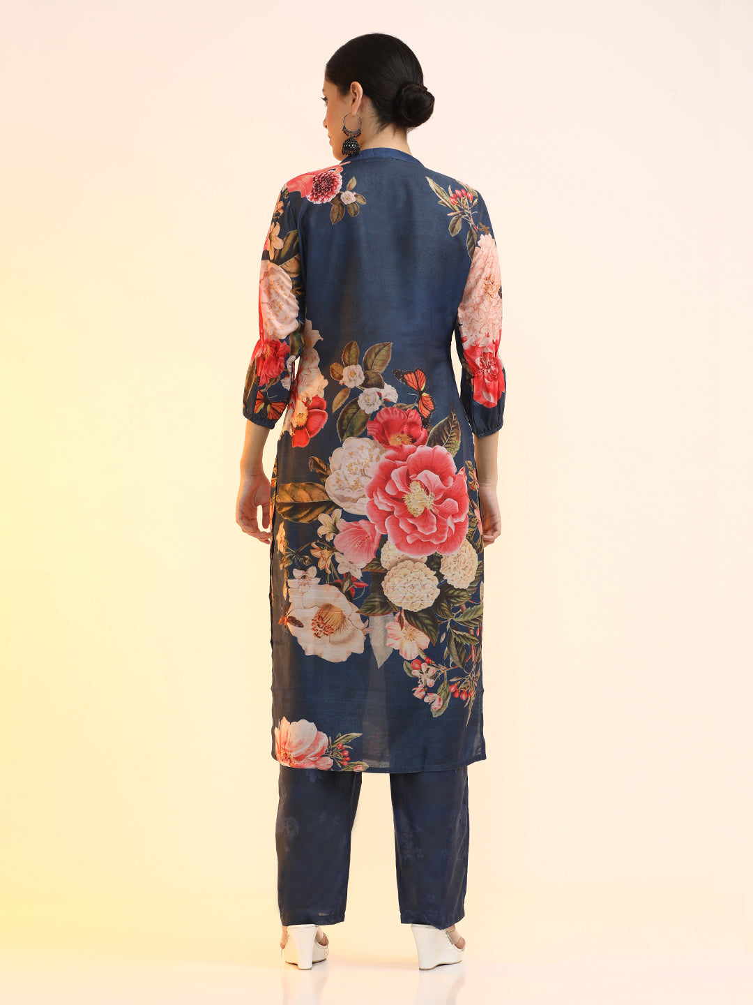 Printed Cotton Blend Floral Kurta Sets