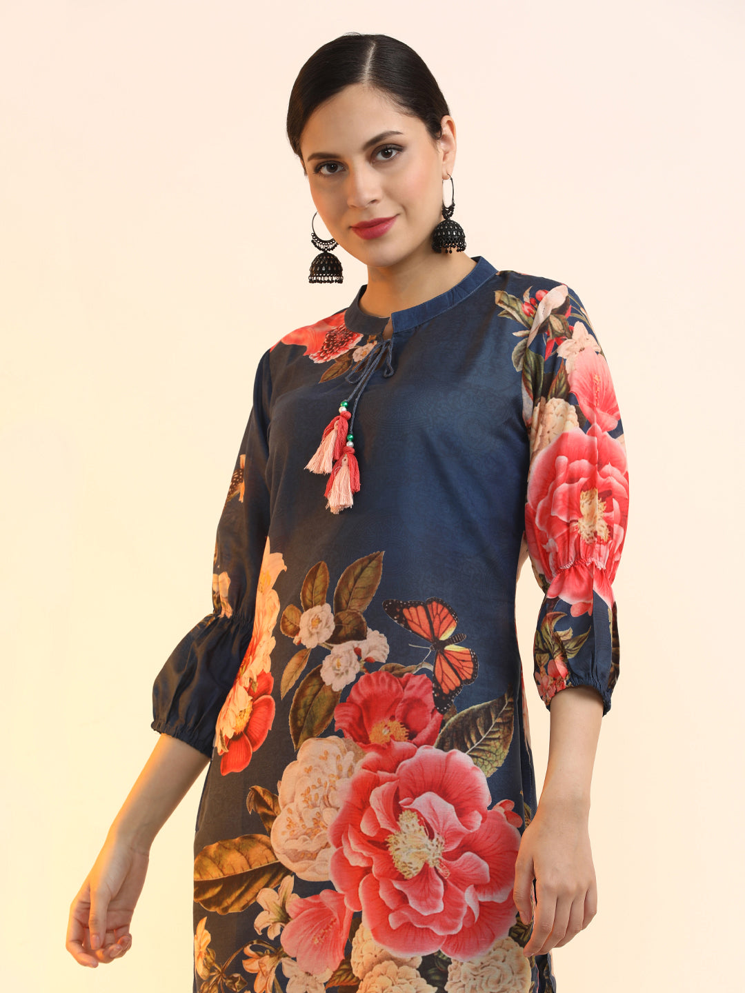 Printed Cotton Blend Floral Kurta Sets