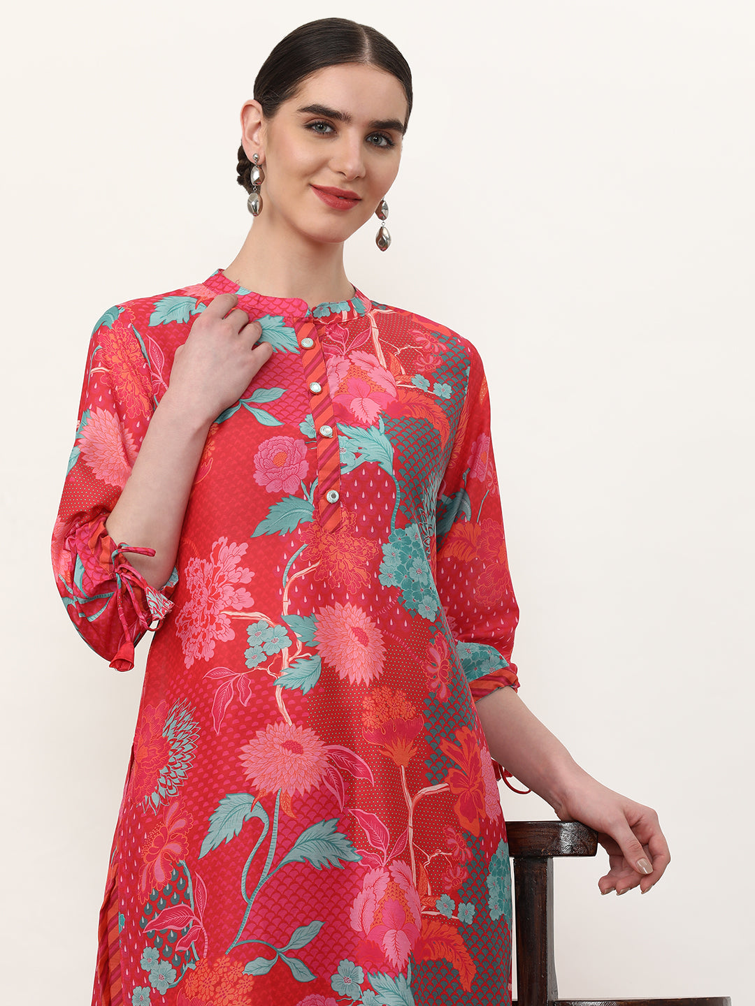 Printed Cotton Blend Floral Kurta Sets