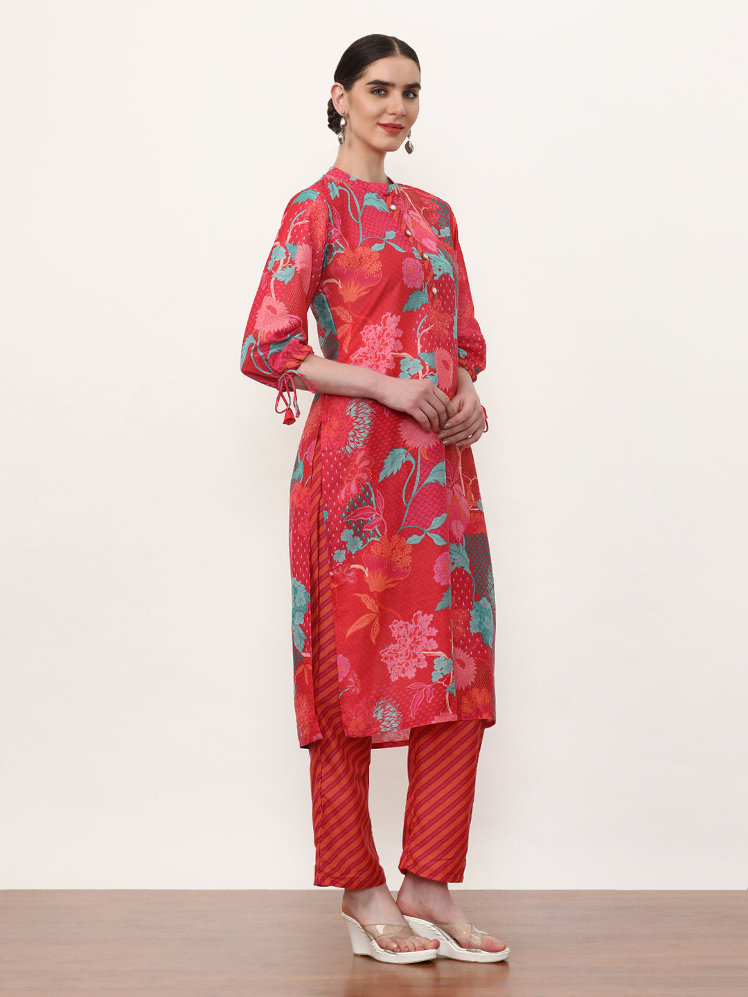 Printed Cotton Blend Floral Kurta Sets
