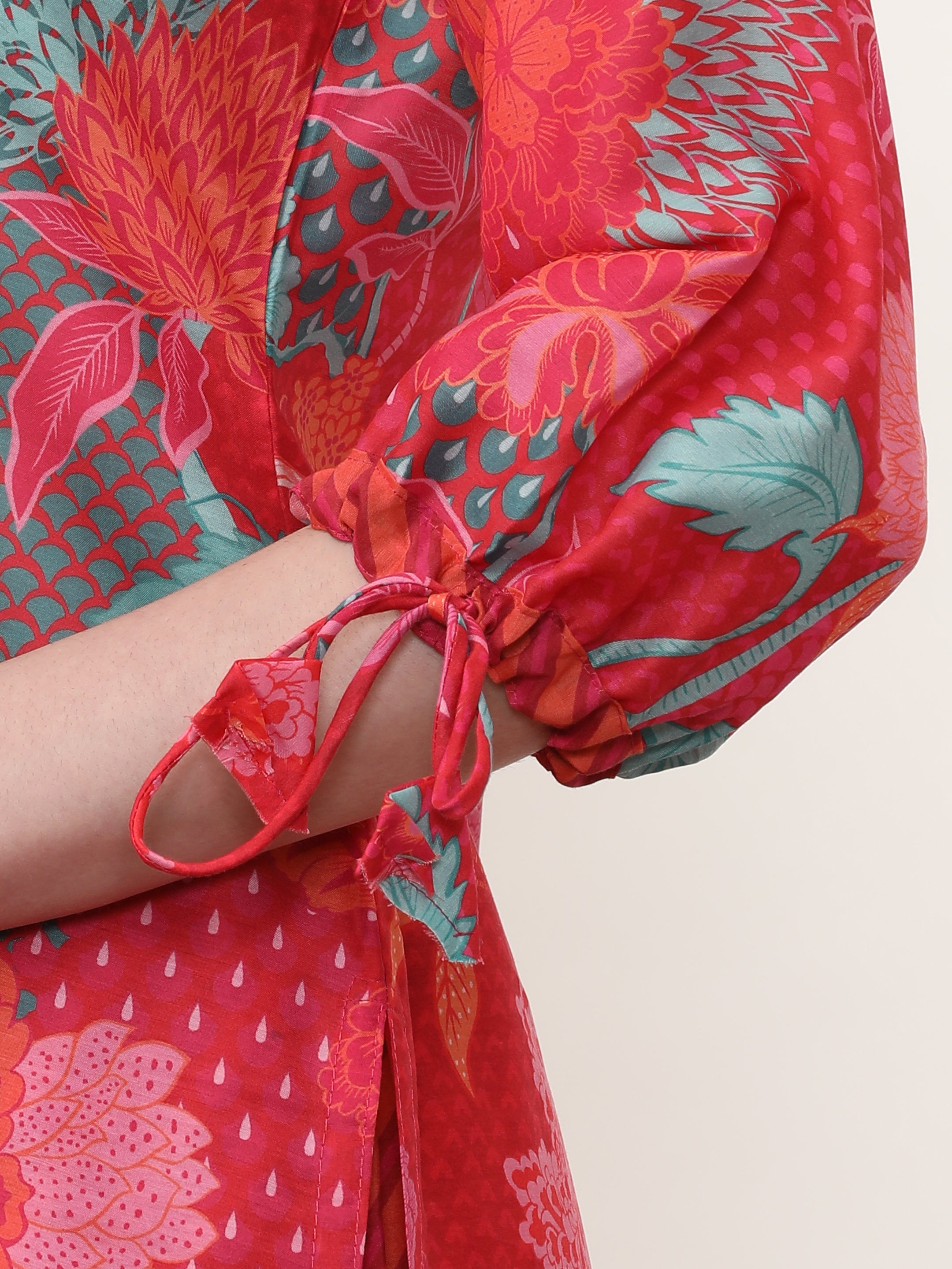 Printed Cotton Blend Floral Kurta Sets