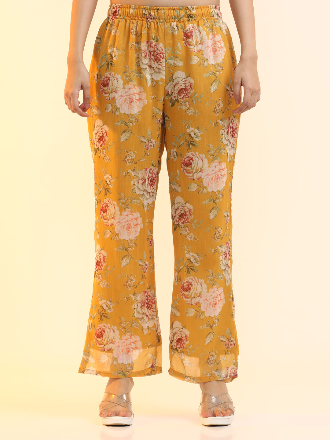 Embroidered Poly Chiffon Floral Kurta Sets With Dupatta