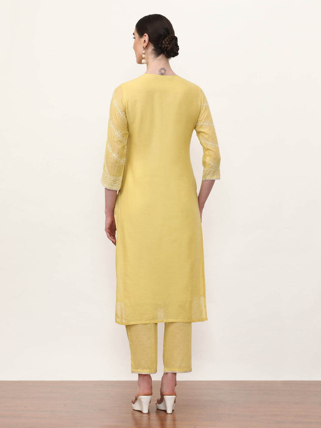 Embroidered Pure Cotton Floral Kurta Sets With Dupatta