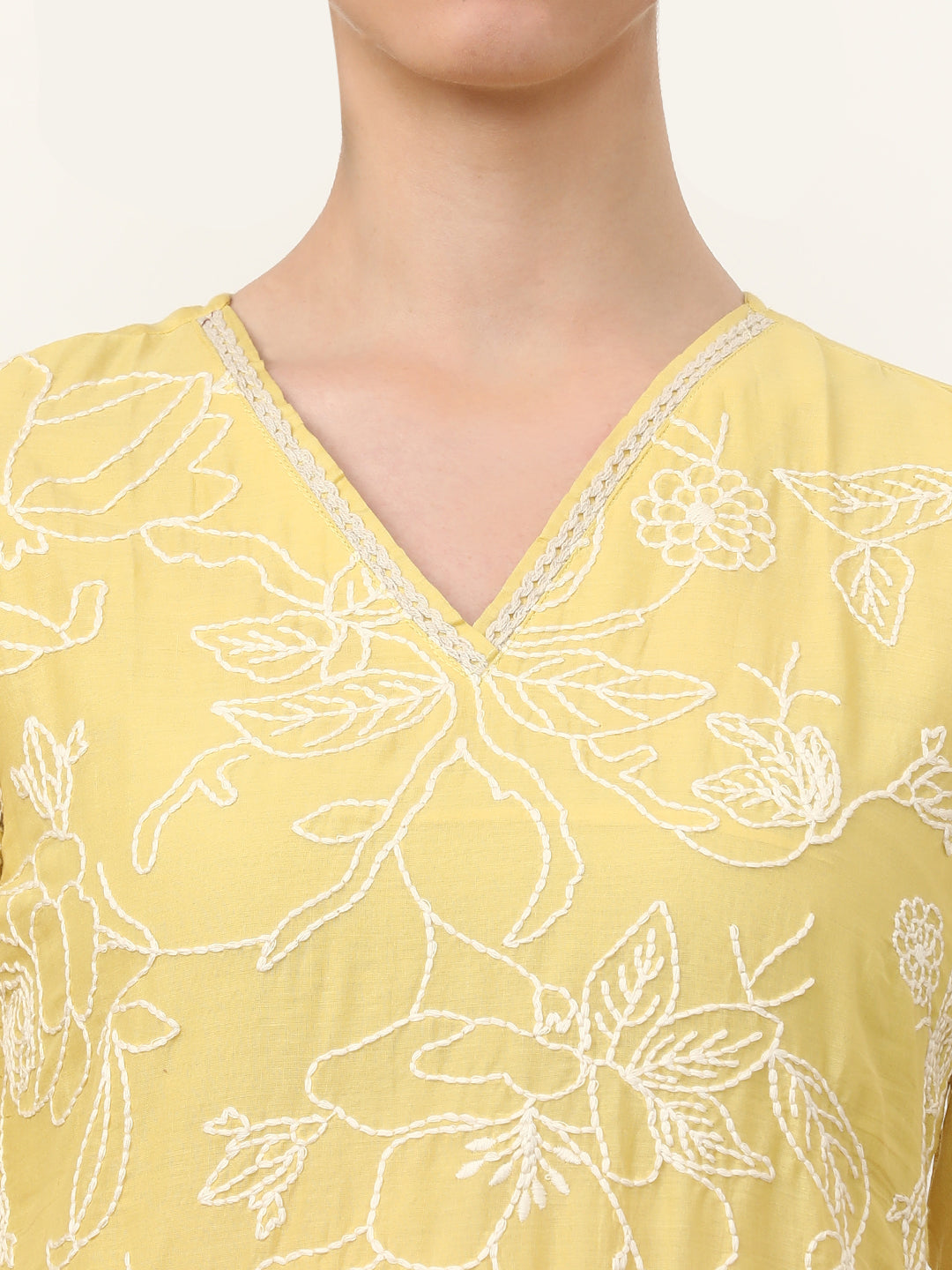 Embroidered Pure Cotton Floral Kurta Sets With Dupatta