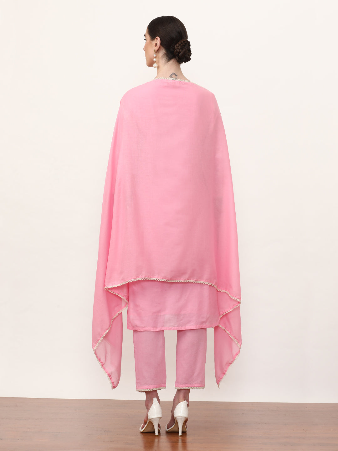 Embroidered Pure Cotton Floral Kurta Sets With Dupatta