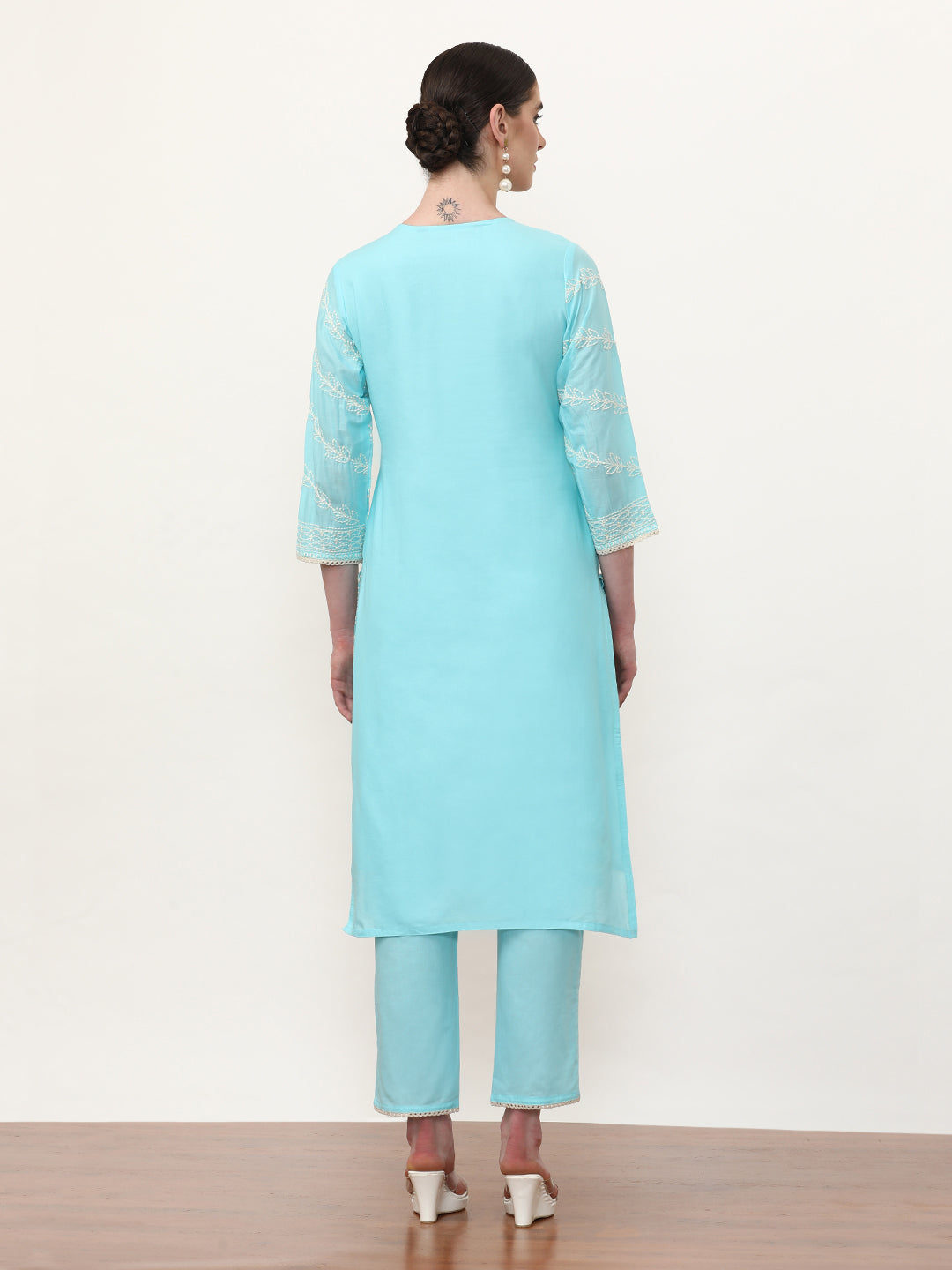 Embroidered Pure Cotton Floral Kurta Sets With Dupatta