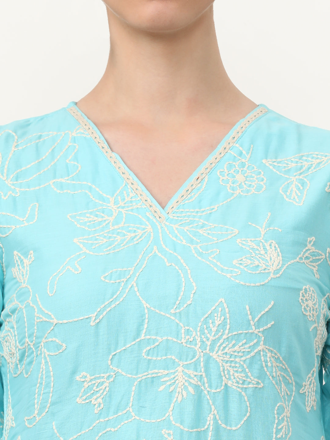 Embroidered Pure Cotton Floral Kurta Sets With Dupatta