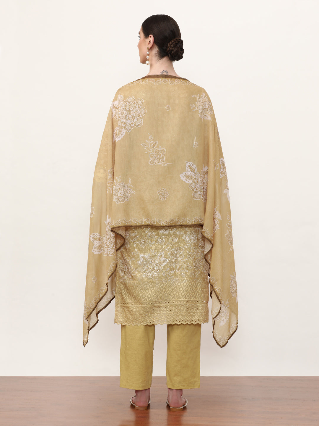 Embroidered Pure Cotton Floral Kurta Sets With Dupatta