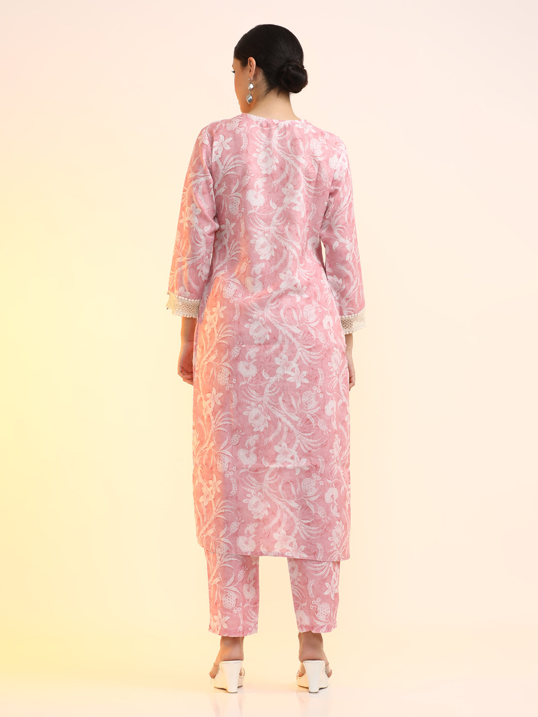 Printed Linen Floral Kurta Sets