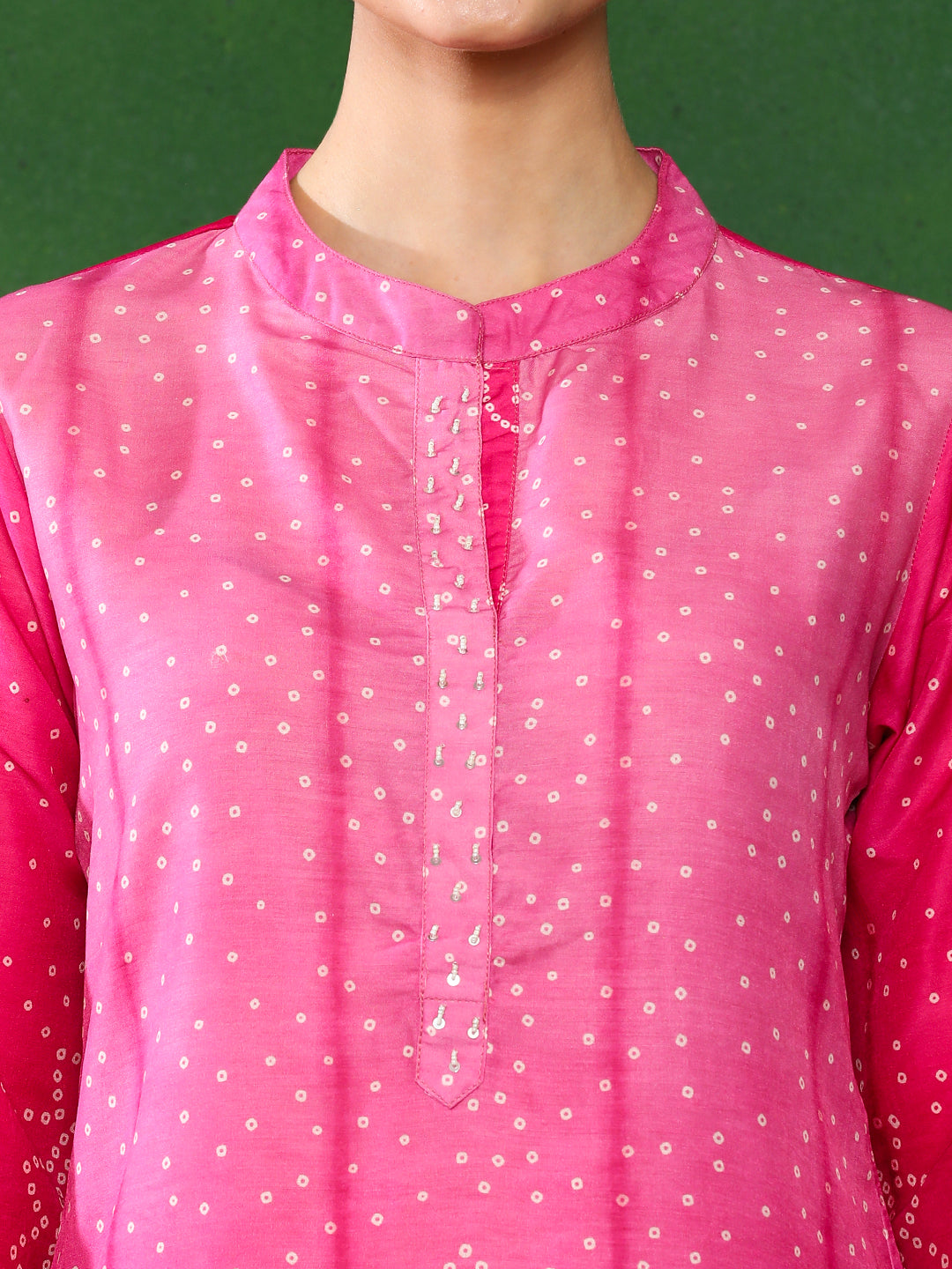 Bandhani Embroidered A-Line Kurta & Trousers Sets