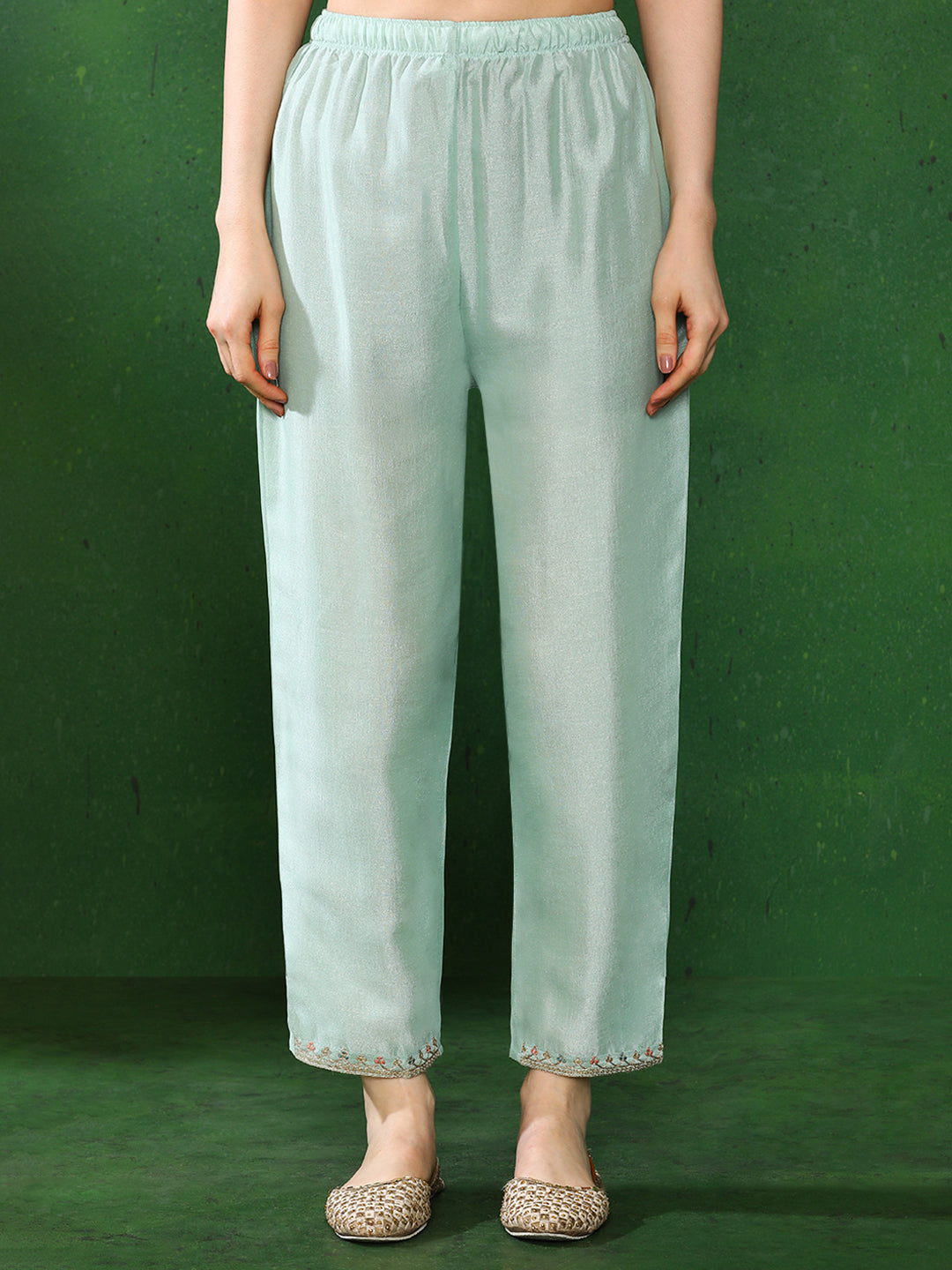 Floral Embroidered A-Line Kurta & Trousers Sets