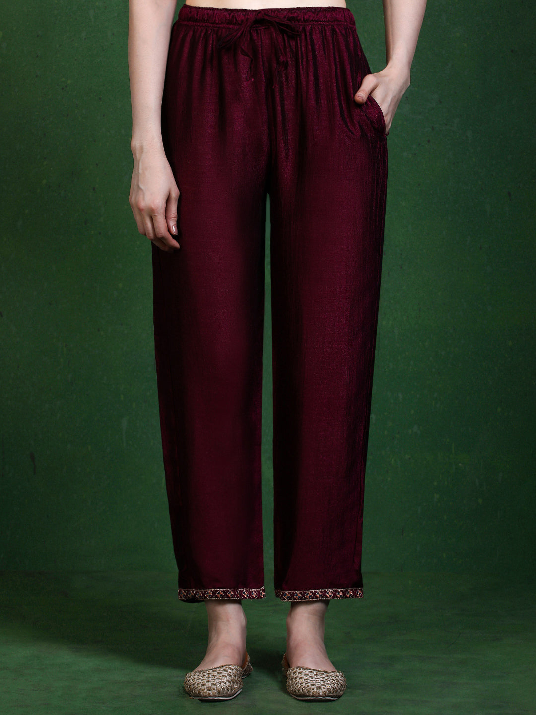 Floral Embroidered A-Line Kurta & Trousers Sets