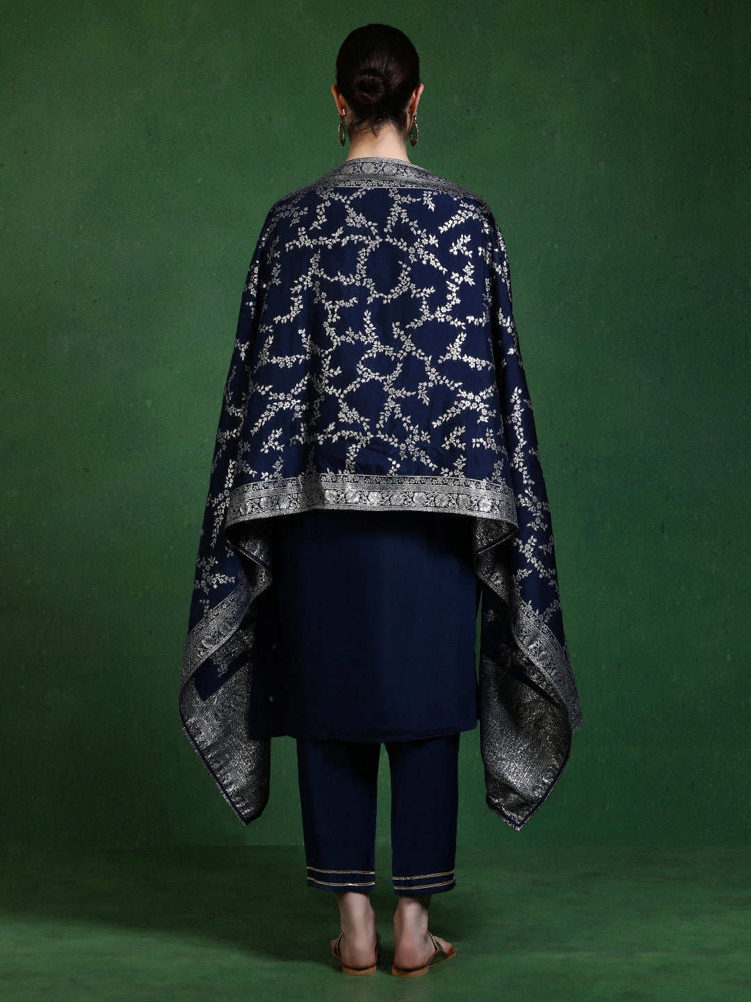 Floral Embroidered Straight Kurta & Trousers Sets