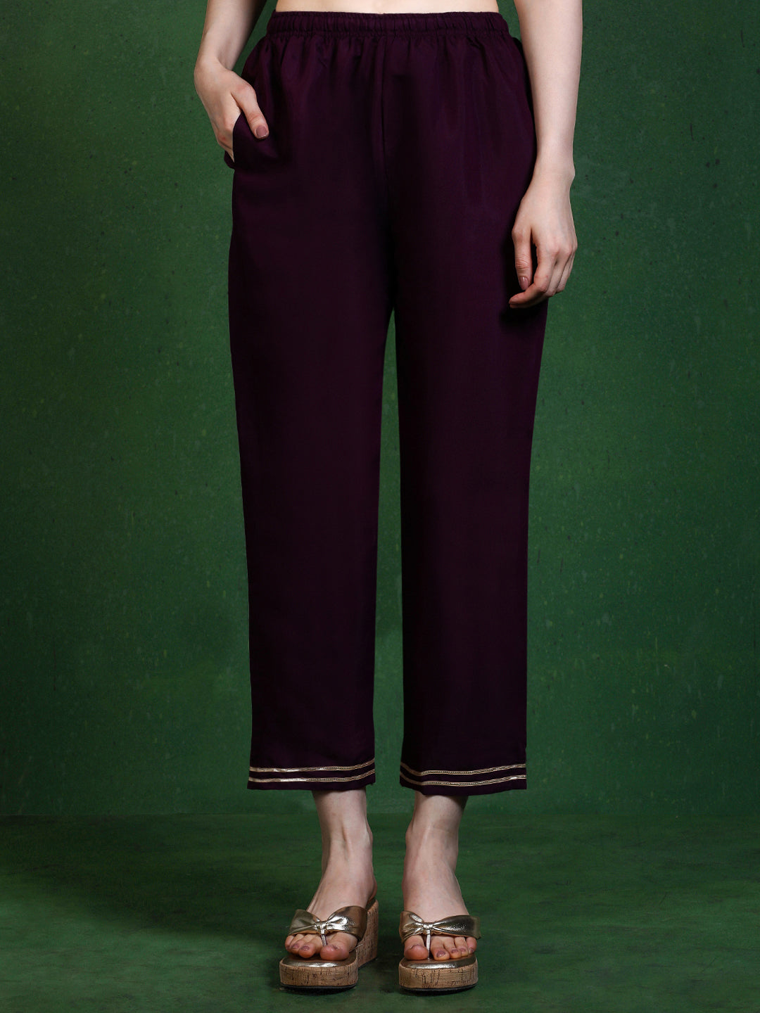 Floral Embroidered Straight Kurta & Trousers Sets