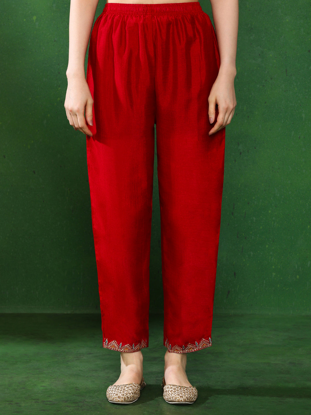 Floral Embroidered A-Line Kurta & Trousers Sets