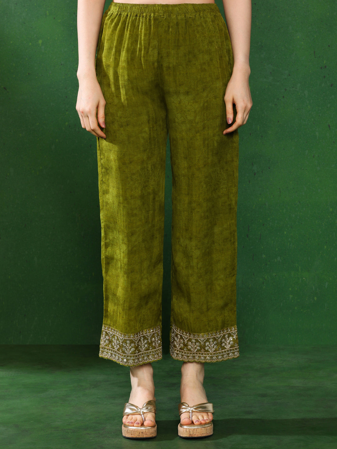 Floral Embroidered A-Line Kurta & Trousers Sets