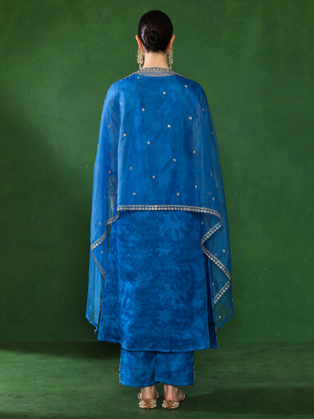 Floral Embroidered A-Line Kurta & Trousers Sets