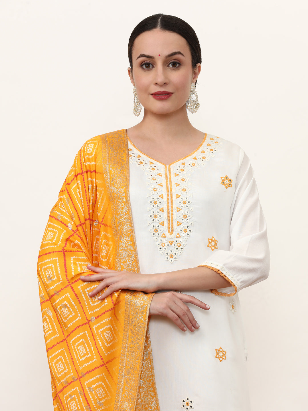 Embroidered Pure Silk Solid Kurta Sets With Dupatta