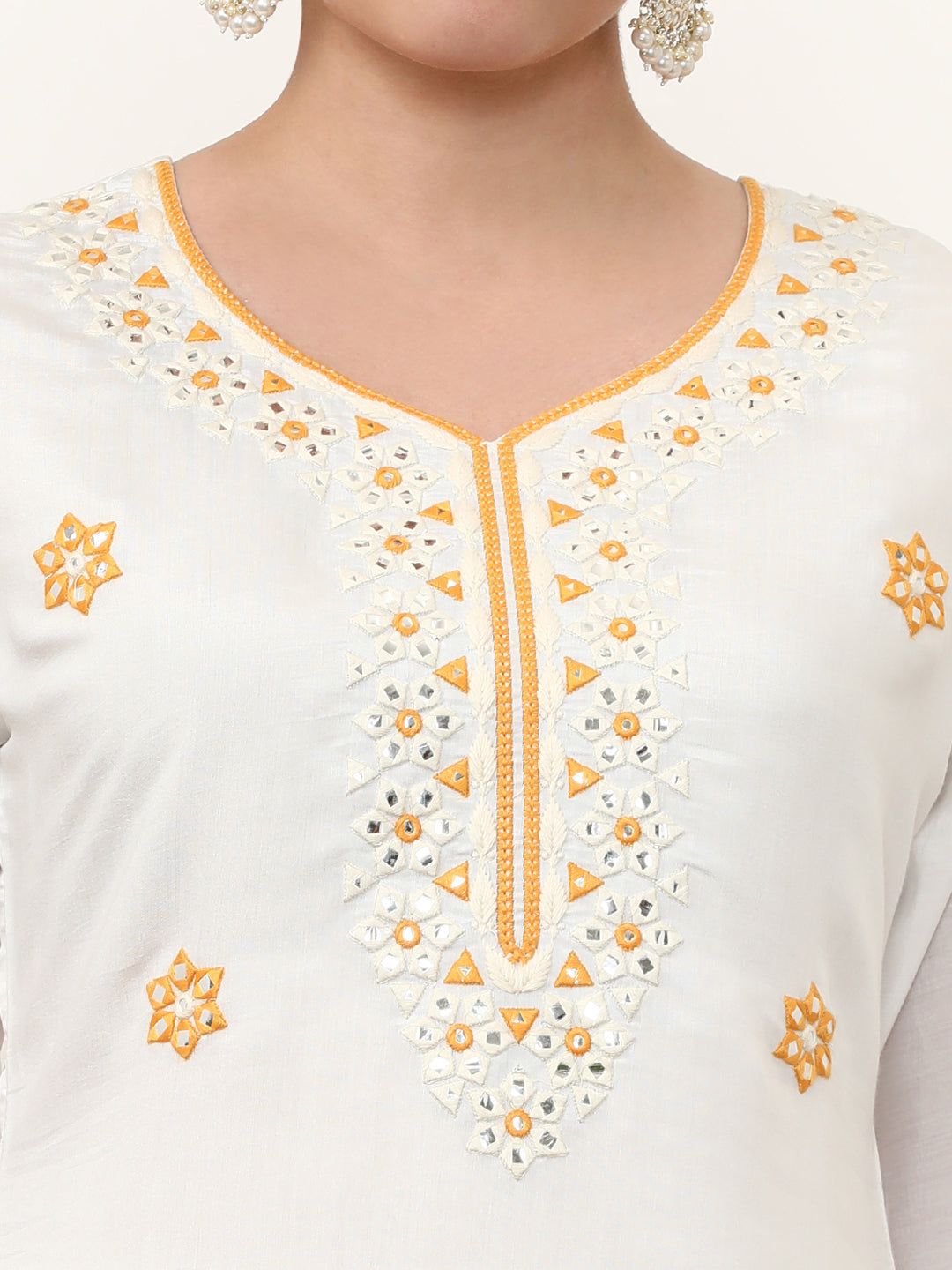 Embroidered Pure Silk Solid Kurta Sets With Dupatta
