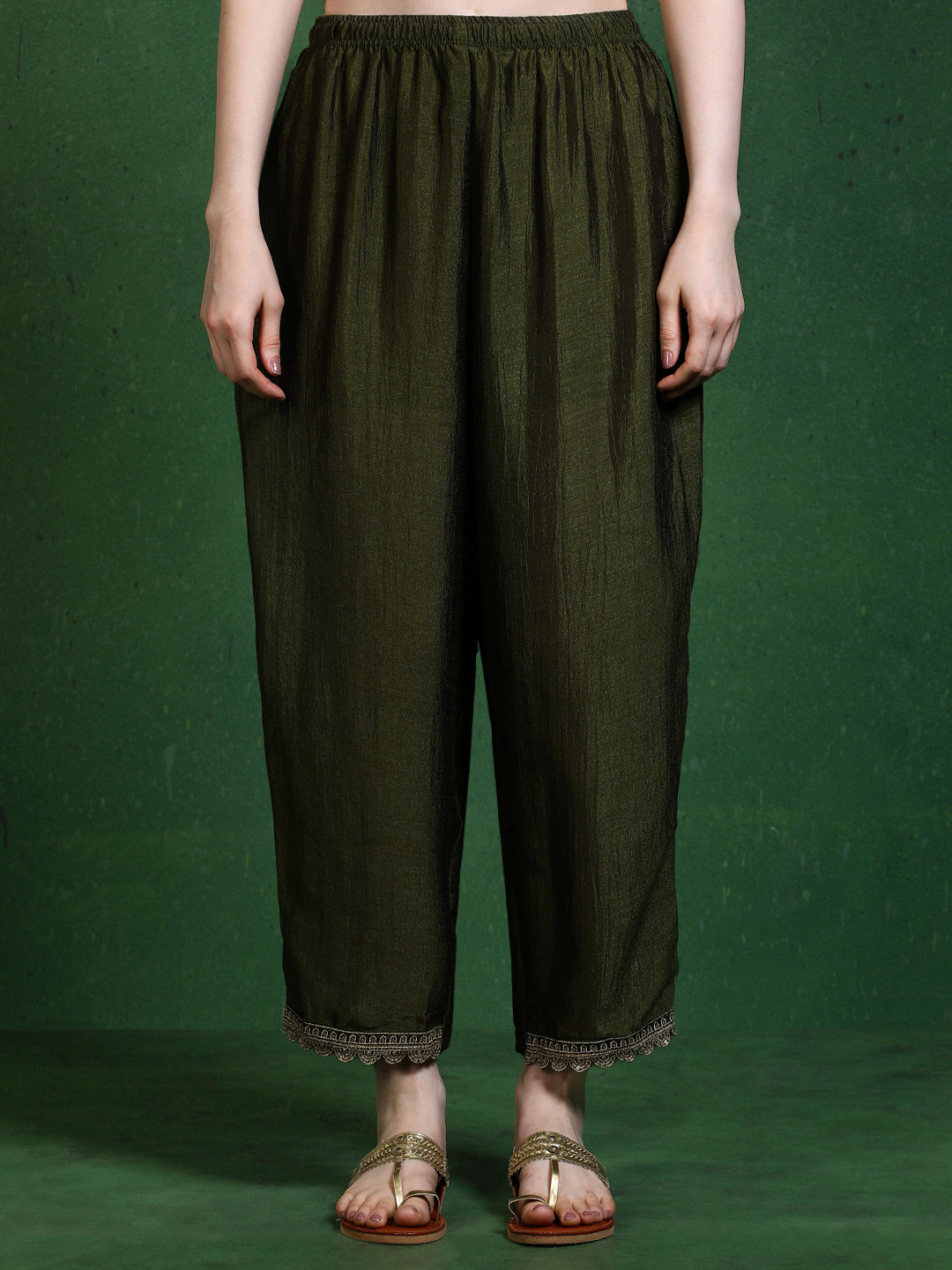 Floral Embroidered A-Line Kurta & Trousers Sets