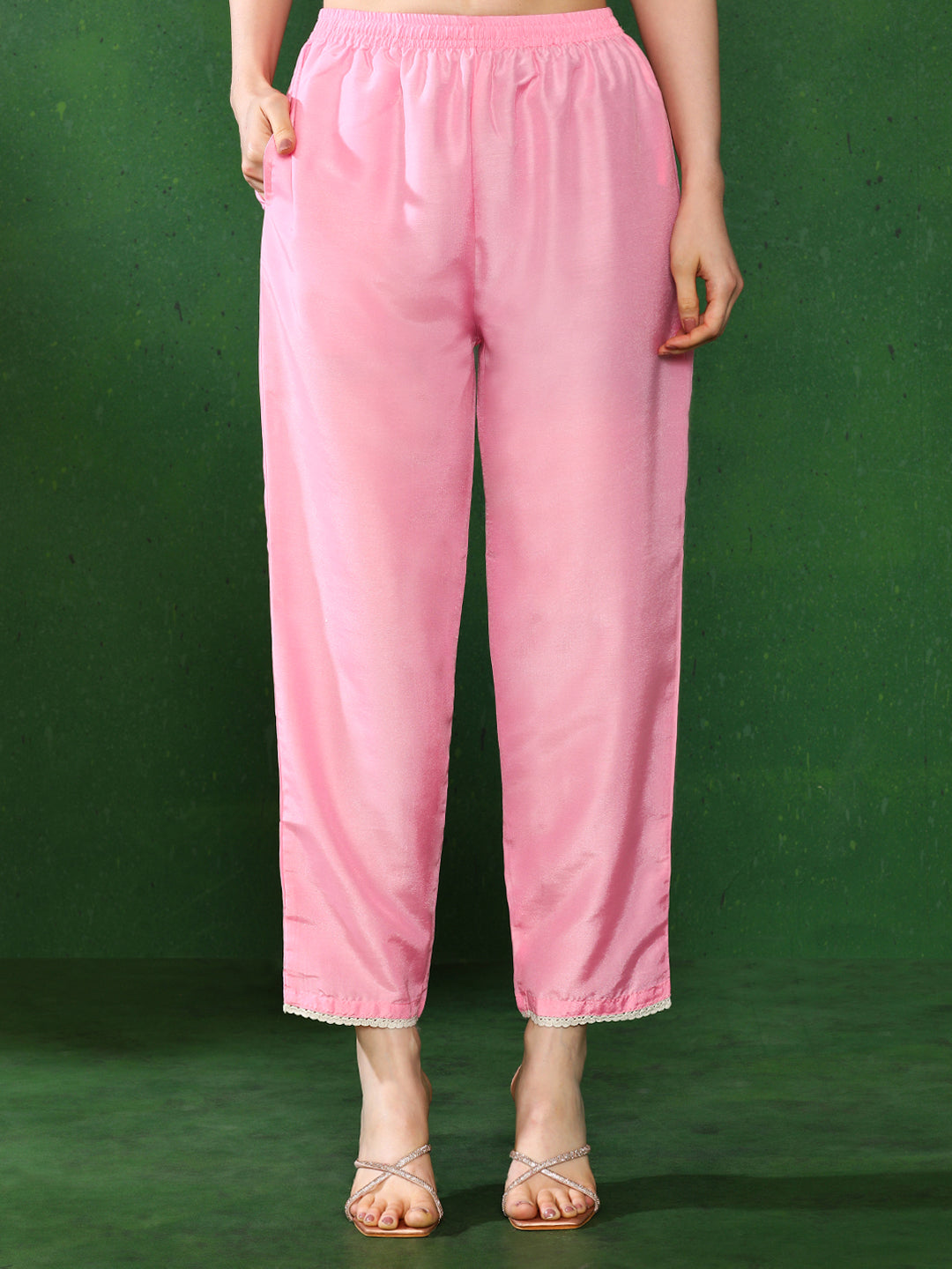 Floral Embroidered A-Line Kurta & Trousers Sets