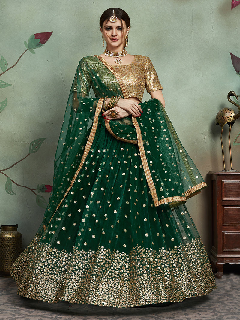 Semi-Stitched Net Lehenga Choli With Dupatta
