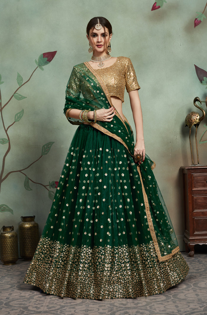 Semi-Stitched Net Lehenga Choli With Dupatta