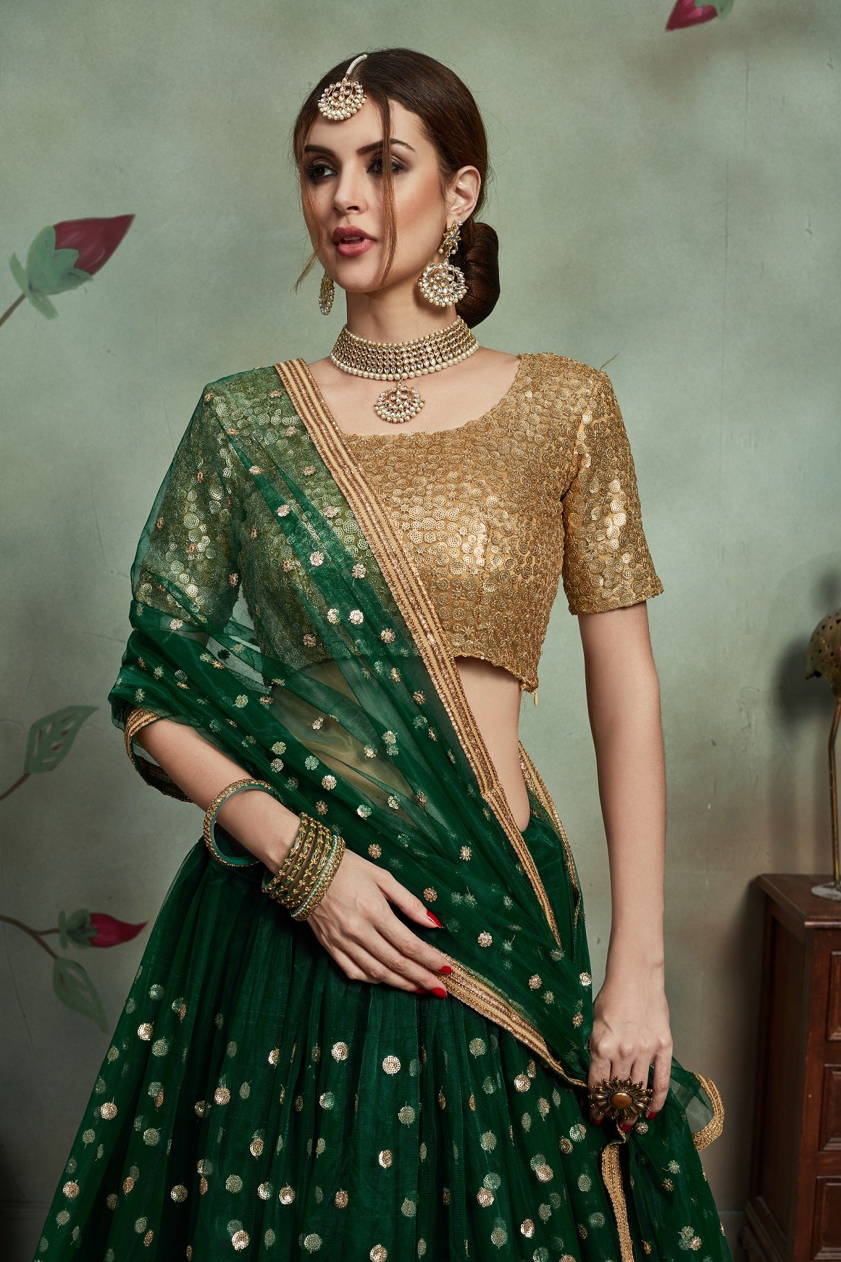 Semi-Stitched Net Lehenga Choli With Dupatta