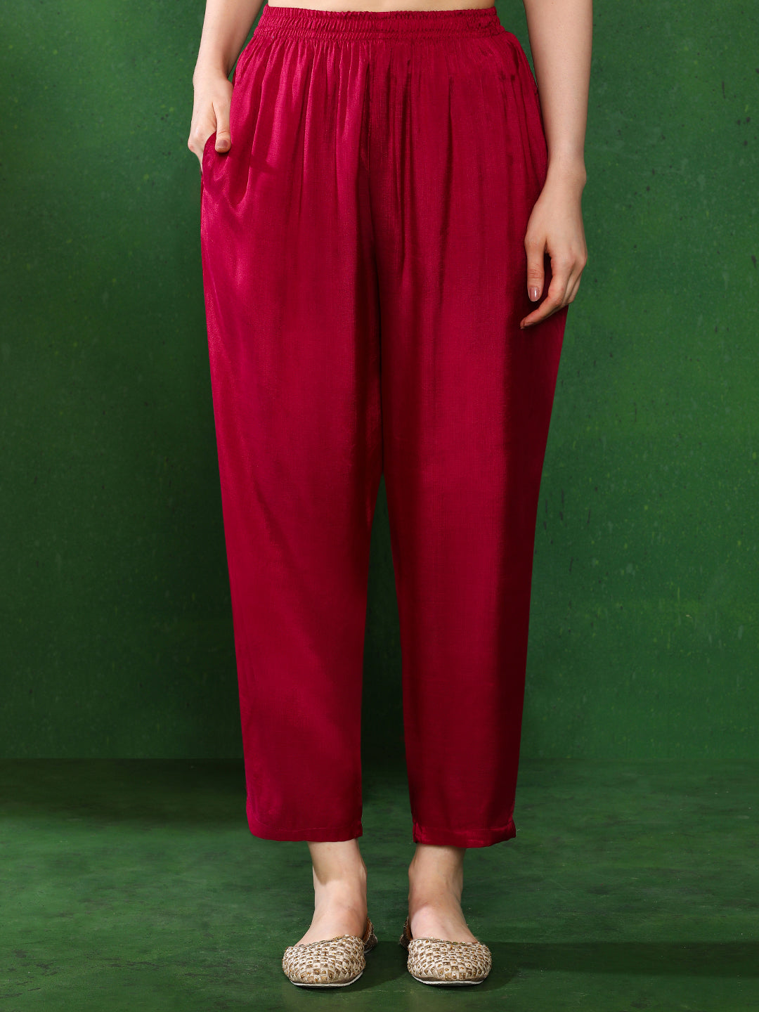 Floral Embroidered A-Line Kurta & Trousers Sets