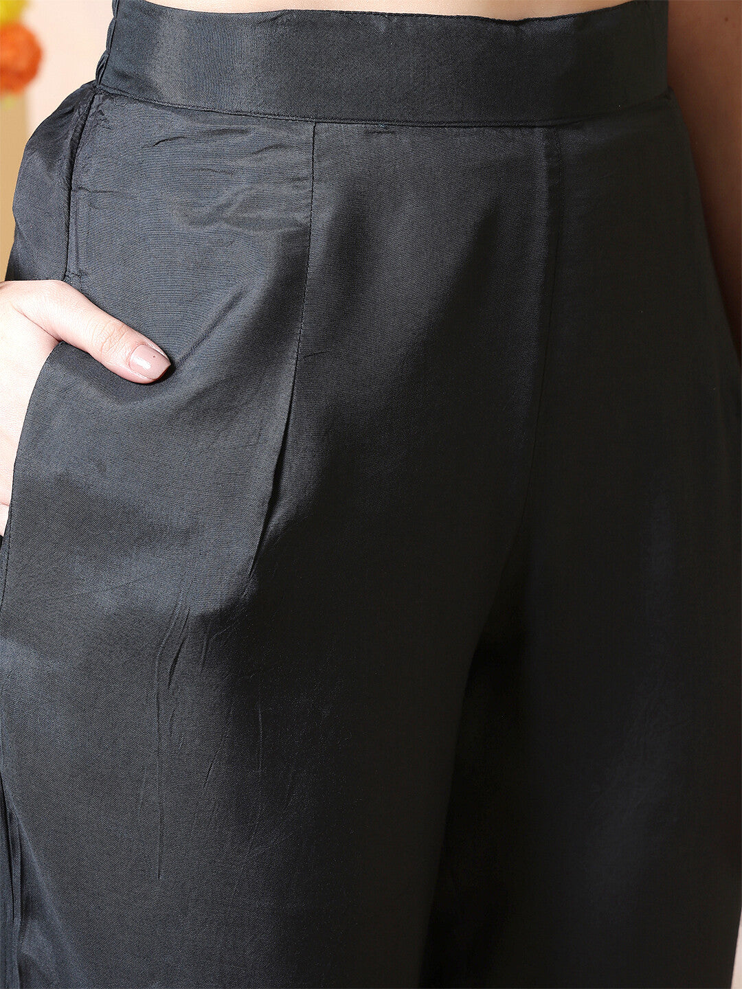 Floral Embroidered Straight Kurta & Trousers Sets