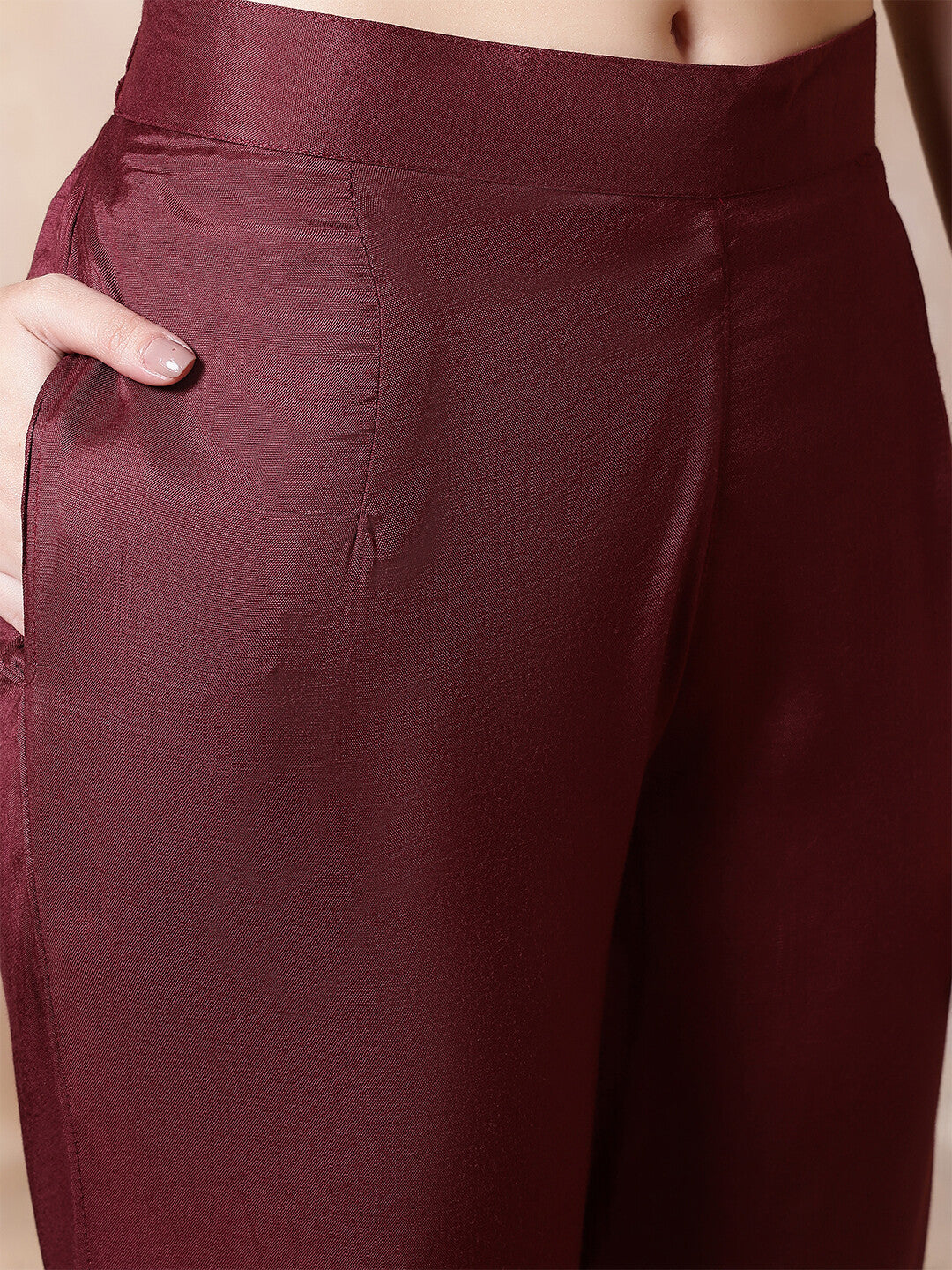 Floral Woven Design Straight Kurta & Trousers Sets