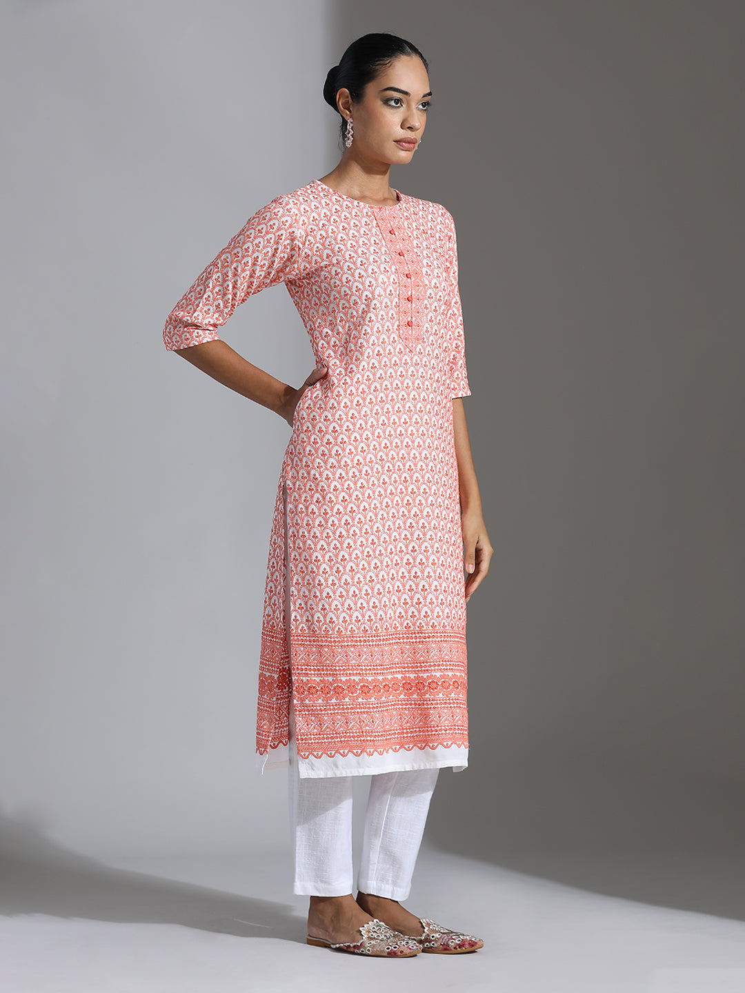 Heavy Embroidered Rayon Straight Kurta