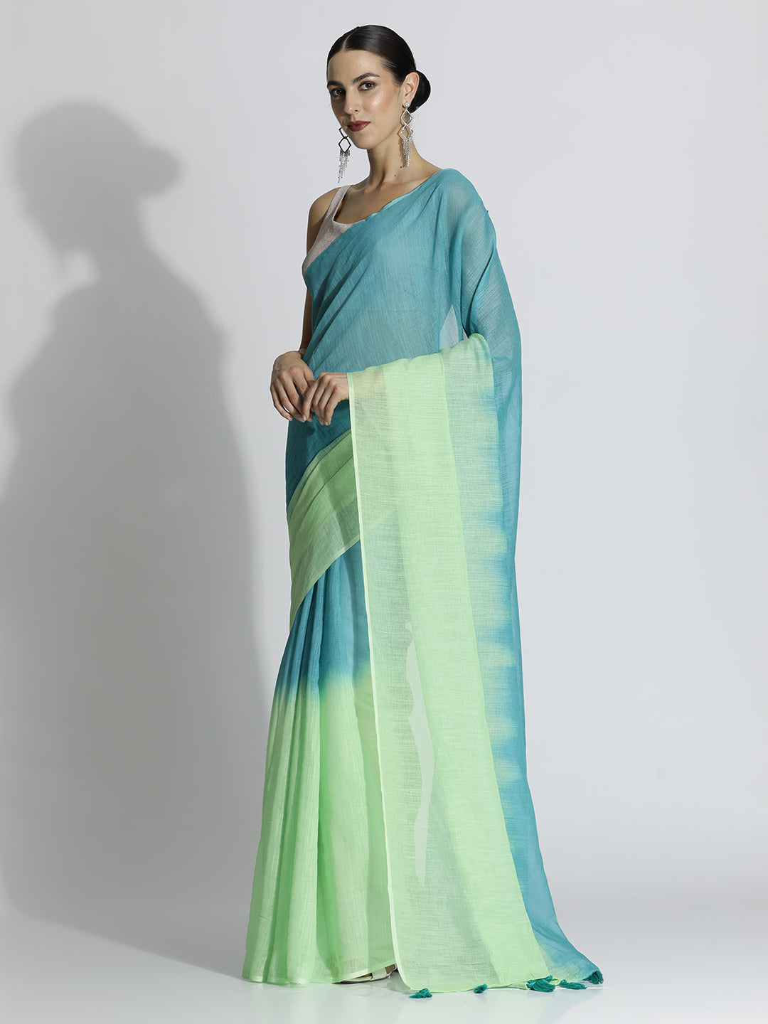 Ombre Daily Wear Pure Linen Saree