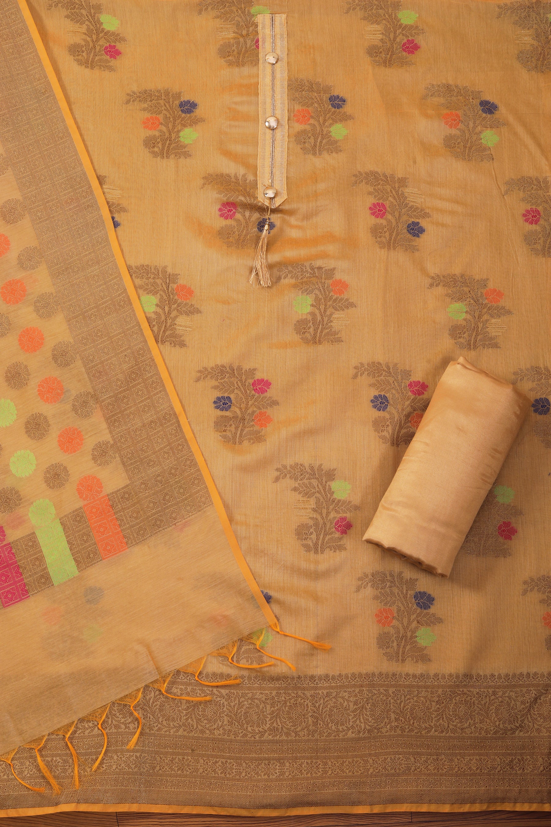 Unstitched Jacquard Woven Design Dress Material