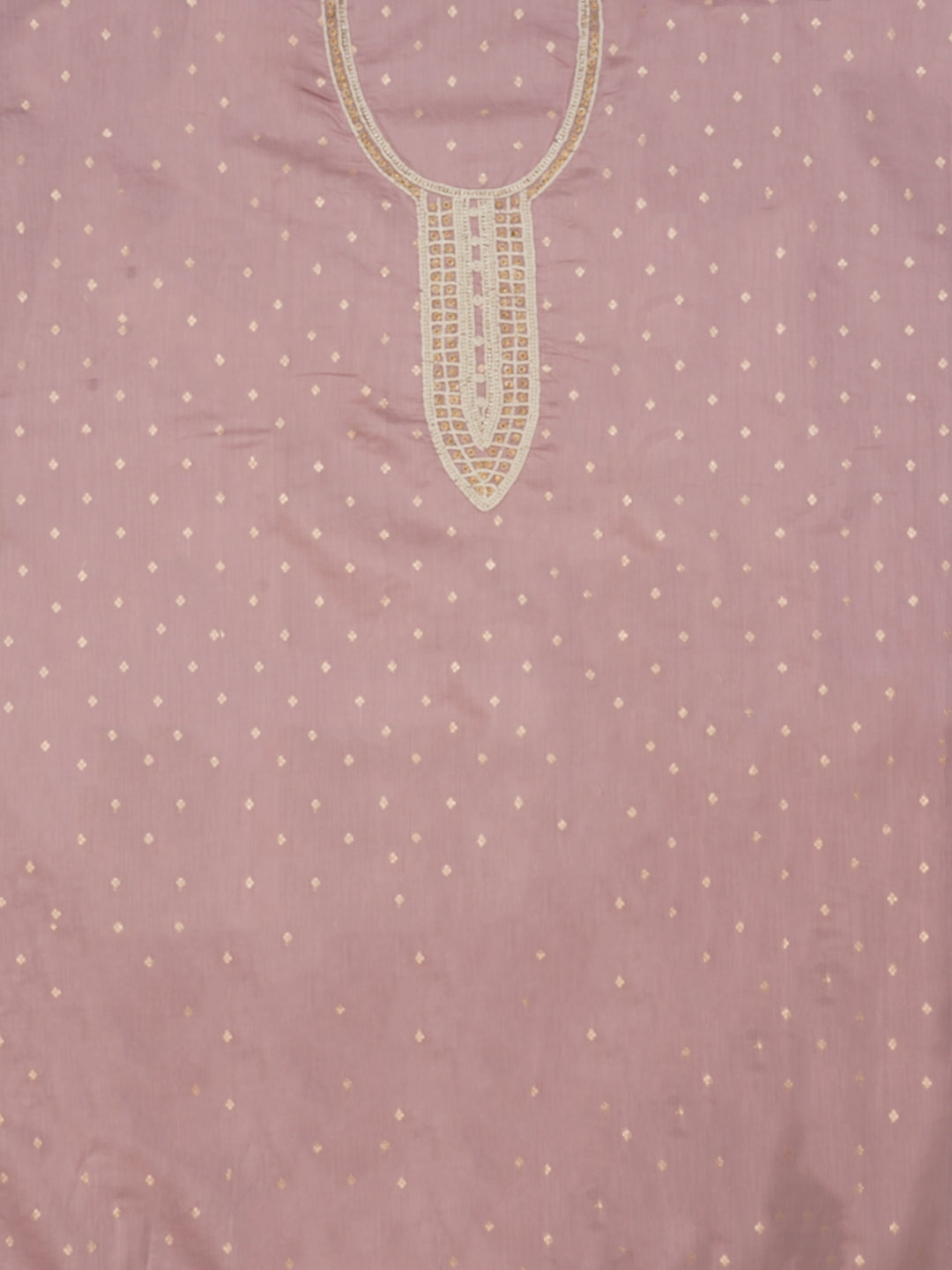 Light Purple Cotton Woven Design Embellished Dress Material with Dupatta