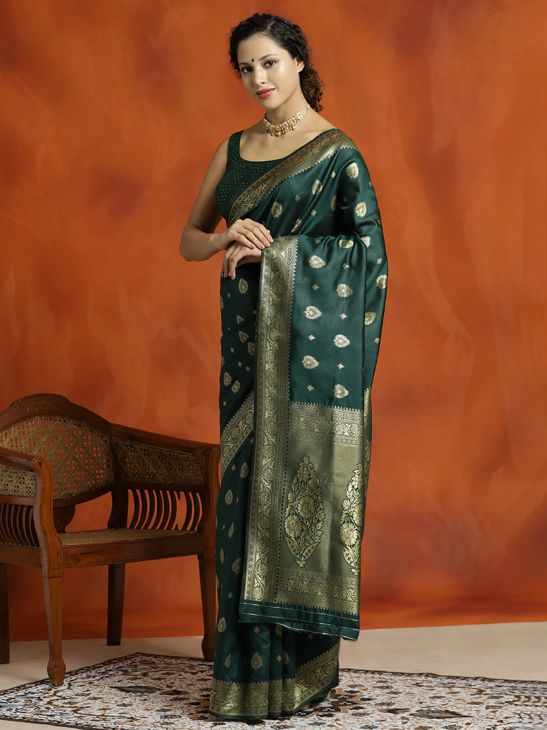 Green Silk Banarasi Zari Woven Heavy Saree