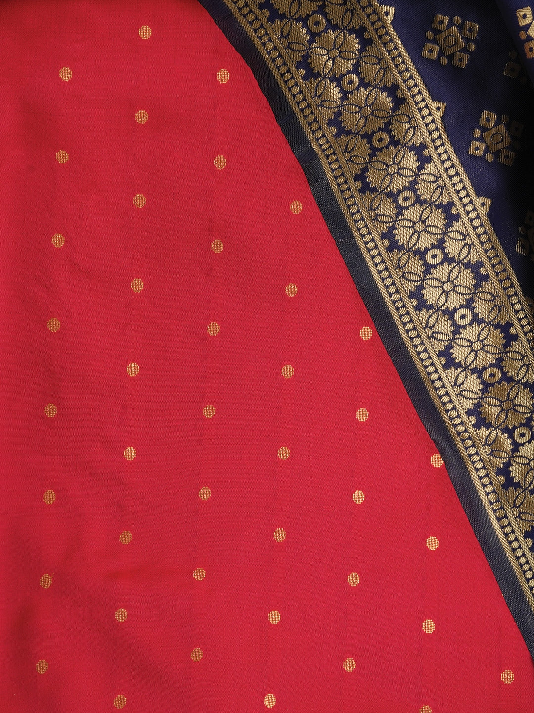 Peach Zari Woven Silk Blend Dress Material With Dupatta